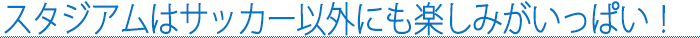 スタジアムはサッカー以外にも楽しみがいっぱい！